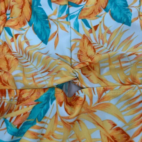 Art Class Girls Cap Sleeve Leaf Print One Piece Swimsuit Multi XS (4/5) NWT - Picture 5 of 7